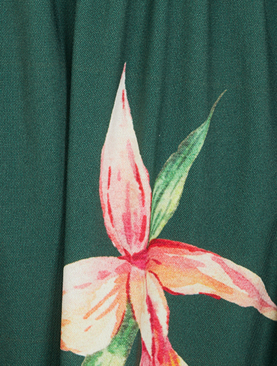 Robe longue imprimé fleurs de printemps à manches papillon