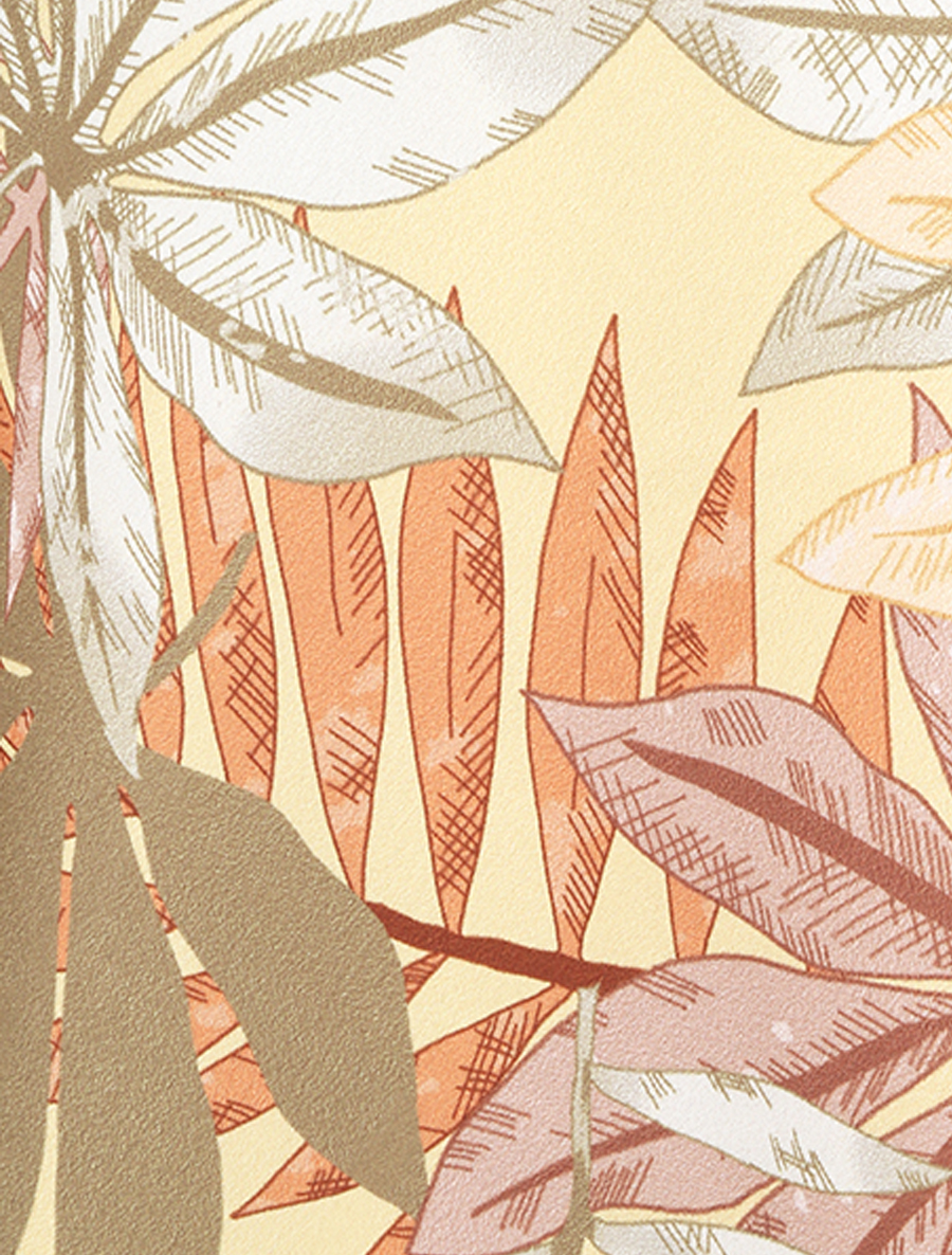Caraco satiné à imprimé feuilles tropicales